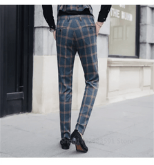 Coat Vest Pants 2024 Men's Fashion Boutique Stripes Wedding Suit Three Pieces Set Male Business Casual Blazers Jacket Trousers - SHOWLU FASHION STORE