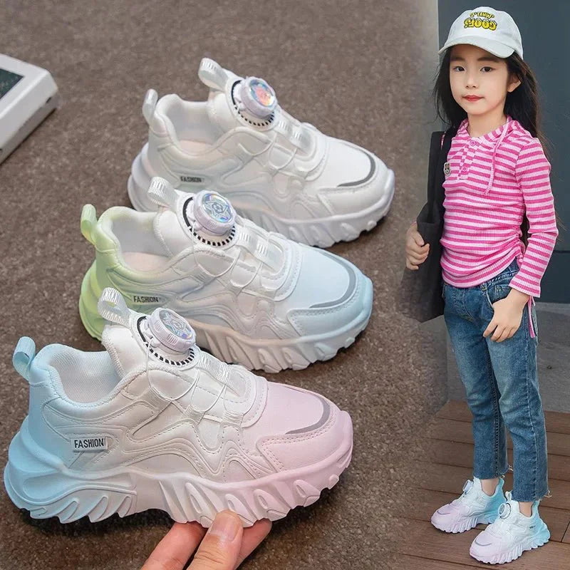Colorful Qaawal Kids mesh running shoes by SHOWLU FASHION STORE, lightweight breathable sneakers for boys and girls, suitable for spring.