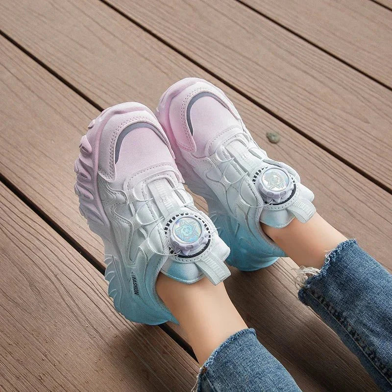 Colorful Qaawal Kids Mesh Running Shoes by SHOWLU FASHION STORE, breathable lightweight sneakers for boys and girls aged 0-8 years.