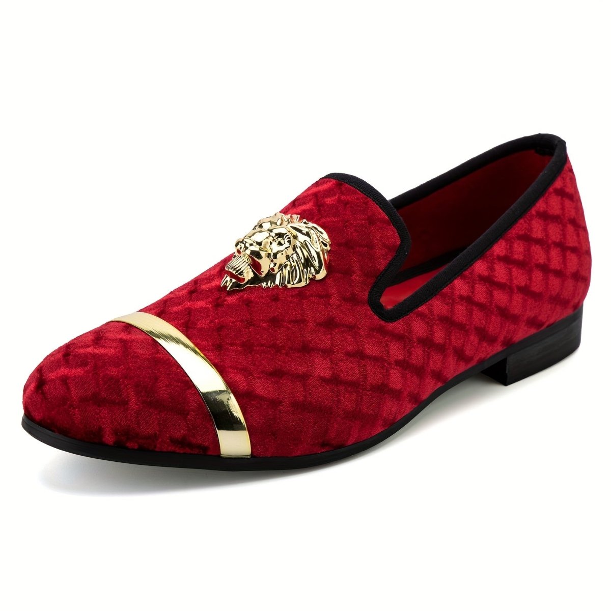SHOWLU Men's business loafers with round toe, slip-on design, made of PU leather, suitable for formal and party wear.
