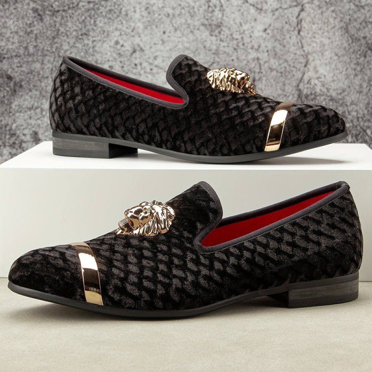 SHOWLU Men's business loafers with round toe, slip-on design, made of PU leather for comfortable, stylish party and casual wear