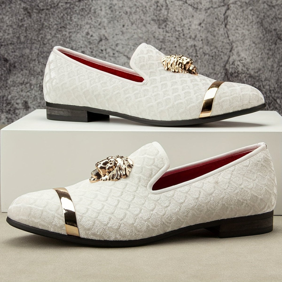 SHOWLU Men's business loafers with round toe, slip-on design, made of PU leather, ideal for formal and party wear