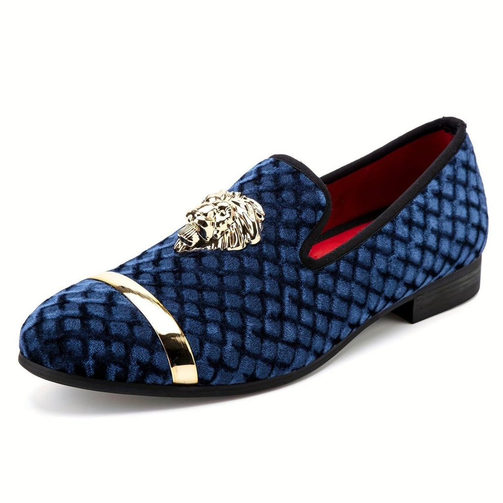 SHOWLU men's business loafers with round toe, slip-on design, made of PU leather, suitable for formal and party wear.