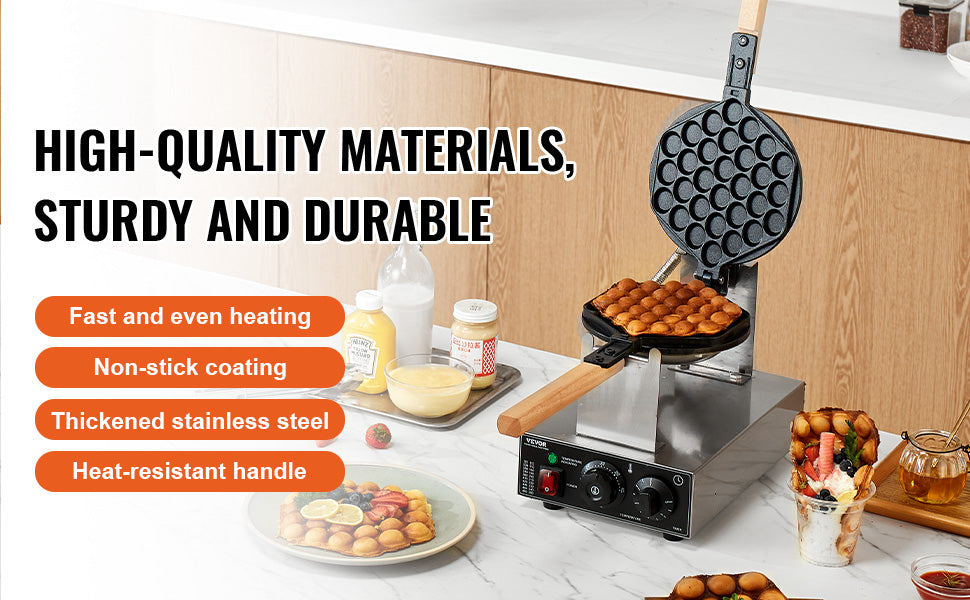 Showlu Smart General mini waffle maker with shaped plates, compact countertop appliance for easy homemade waffles.
