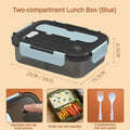 YIYUEQIANLI 1500ML portable bento lunch box with fork and spoon, microwave-safe food storage container for kids, students, and office use