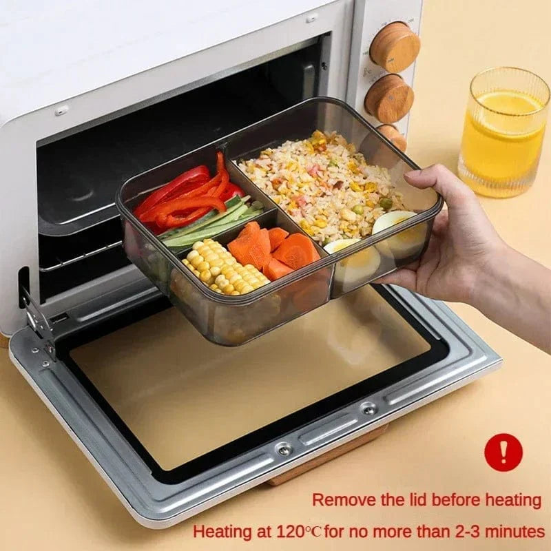 YIYUEQIANLI 1500ML portable bento lunch box with fork and spoon, microwave-safe food storage container for kids, students, and office use