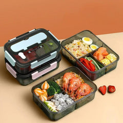 Compartment 1500ML Portable Lunch Box Kids Students Office Bento Box with Fork and Spoon Microwave Food Storage Container - SHOWLU FASHION STORE