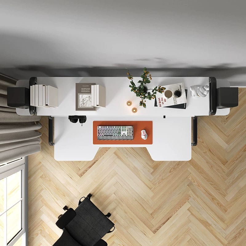 Modern SHOWLU computer desk with integrated bookshelf, sleek study table for home or small apartment workspace.
