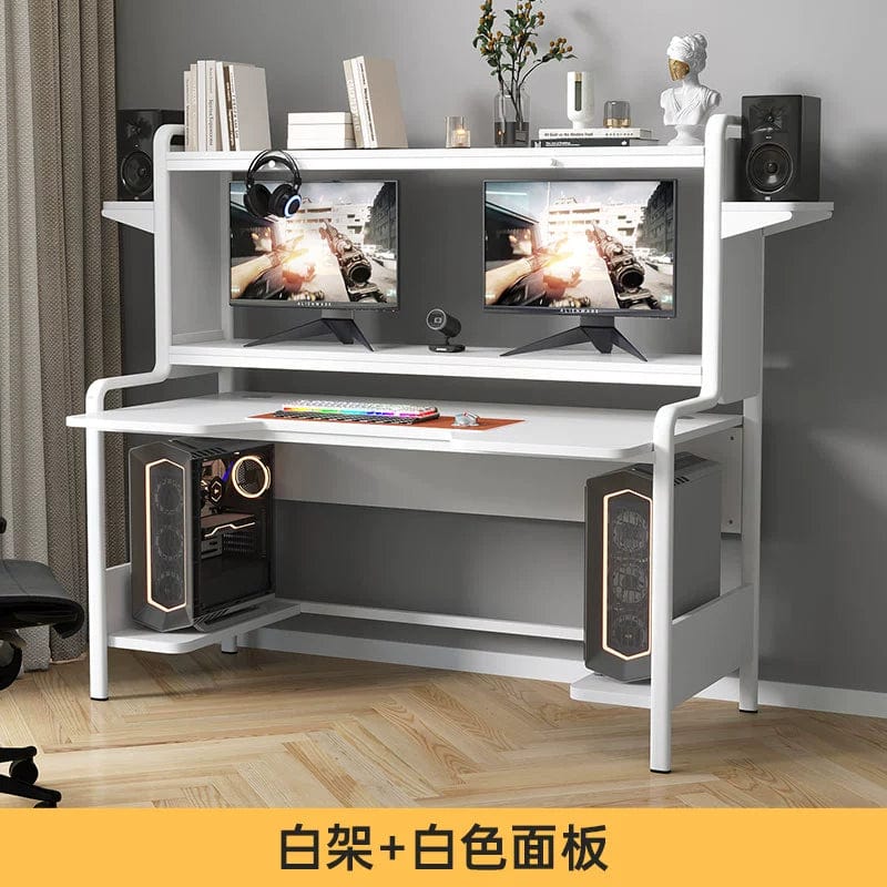 Modern SHOWLU computer desk with integrated bookshelf, ideal for small apartments, home study, and bedroom storage.