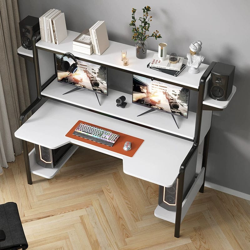 Modern SHOWLU computer desk with integrated bookshelf, ideal for home or small apartment study and storage.