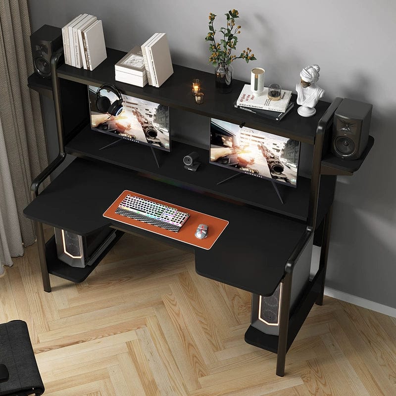 Modern SHOWLU computer desk with integrated bookshelf, sleek design, ideal for small apartments and home study spaces.