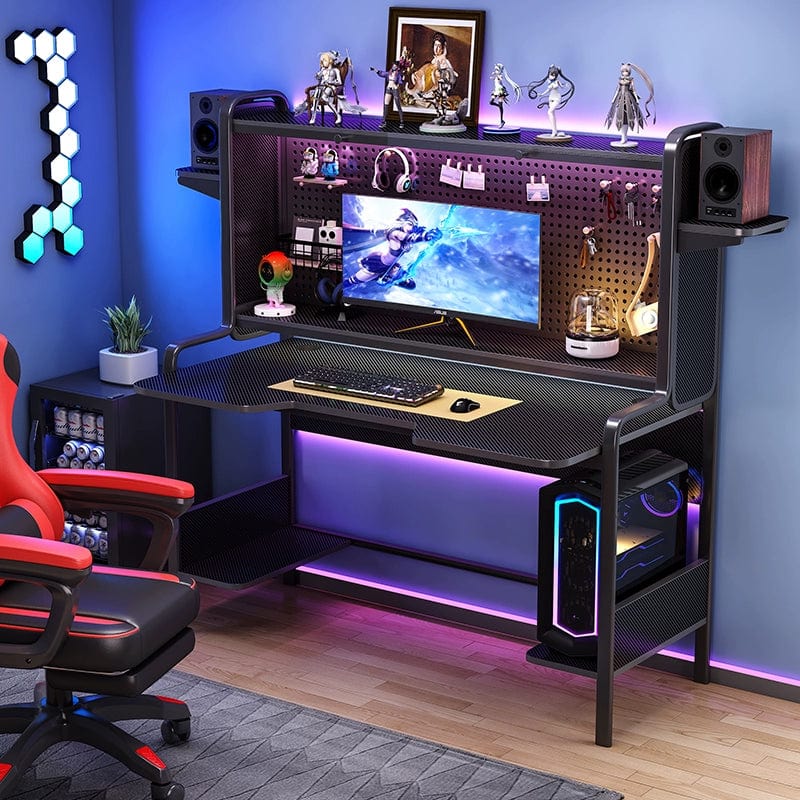 Modern SHOWLU computer desk with integrated bookshelf, sleek design, ideal for home or small apartment study and workspace.