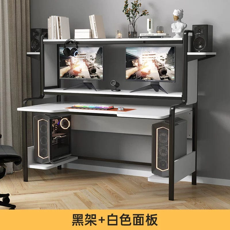 Modern SHOWLU computer desk with integrated bookshelf, ideal for home study, small apartments, and bedroom storage.