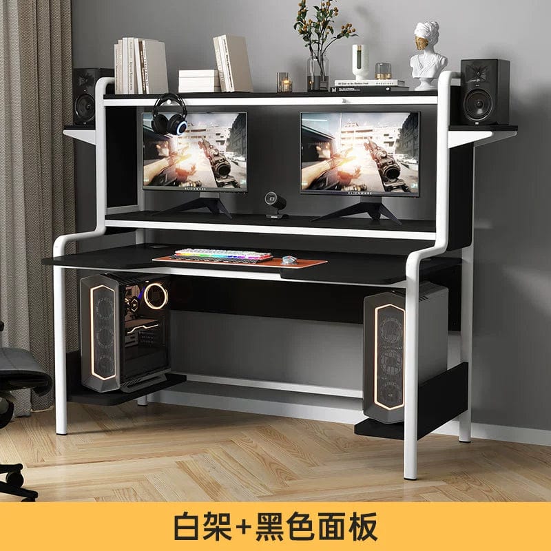 Modern SHOWLU computer desk with integrated bookshelf, compact study table for home or small apartment storage and workspace.