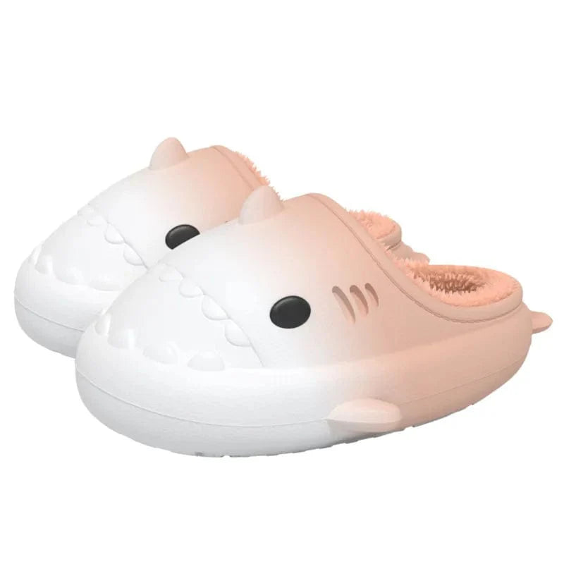 Comwarm Shark plush slippers for women and men, waterproof, non-slip, warm cotton shoes perfect for autumn and winter.