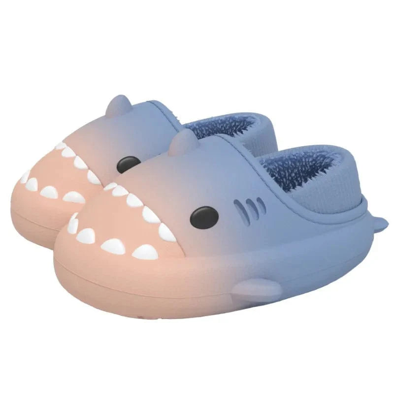 Comwarm Shark Plush Slippers by SHOWLU FASHION STORE, waterproof, non-slip cotton shoes for women and men, warm for autumn and winter.