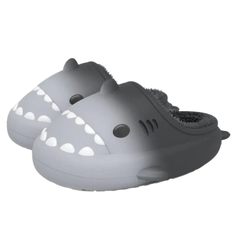 Comwarm Shark plush slippers for women and men, waterproof, non-slip, warm cotton shoes for home and outdoor use by SHOWLU FASHION STORE.