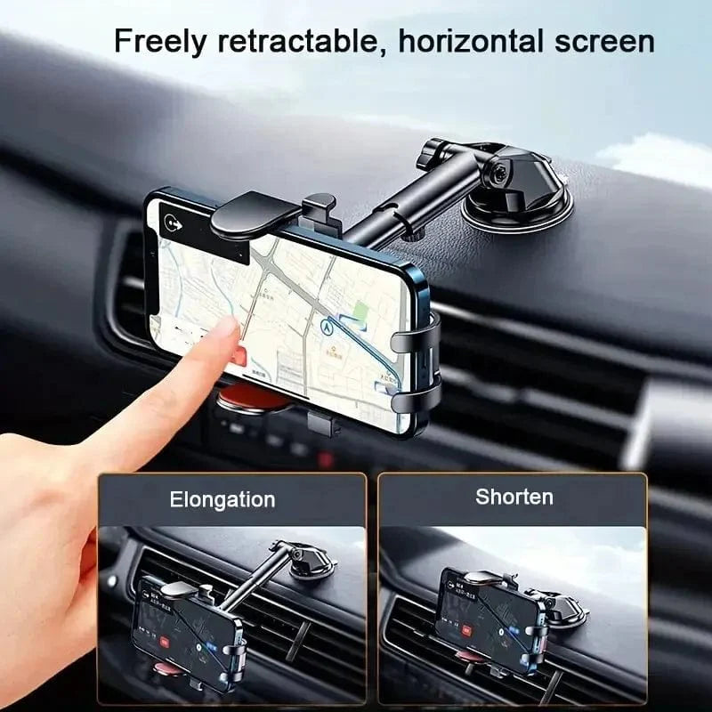 Showlu Sucker Car Phone Holder with adjustable suction cup mount, securing smartphones safely in vehicles.