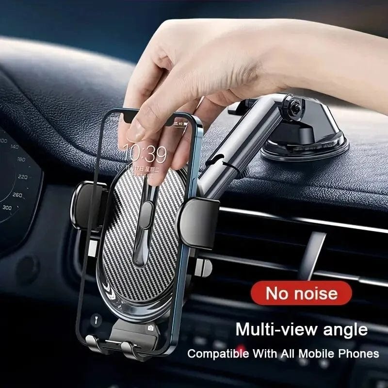 Showlu Sucker Car Phone Holder with adjustable suction cup mount, securely holding a smartphone in a car.