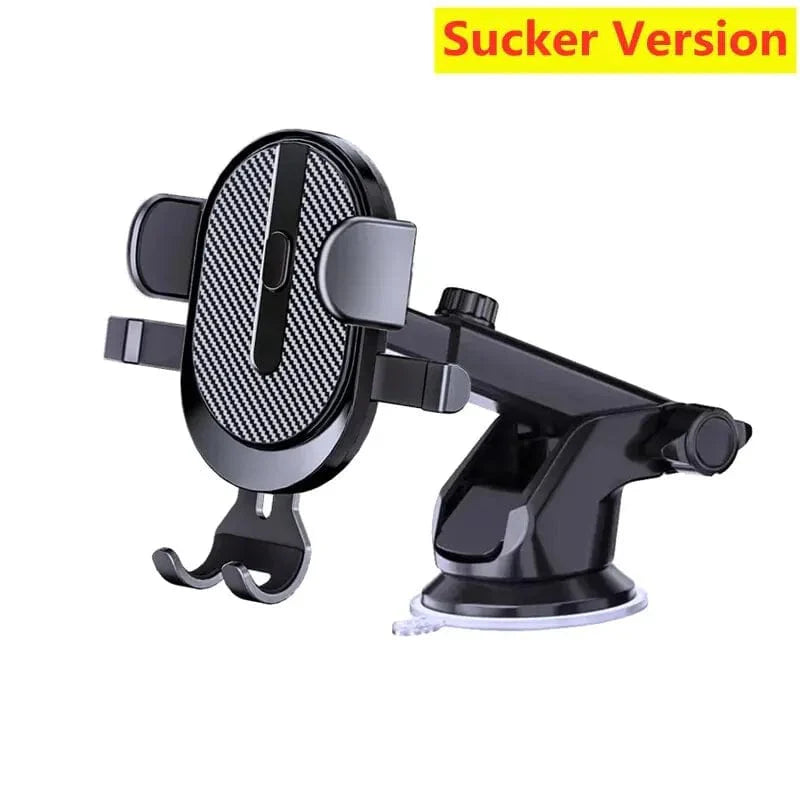 Showlu Sucker Car Phone Holder with adjustable suction cup mount, securely holding smartphone in a vehicle.