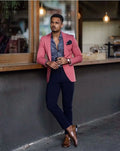 SHOWLU FASHION STORE men's slim fit Italian-style 2-piece suit, ideal for weddings and business events, featuring blazer and matching pants.