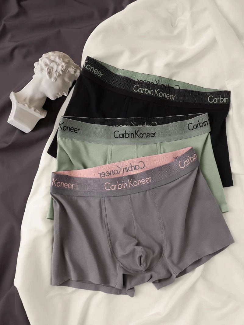 JOOMUU men's cotton antibacterial boxer briefs in a breathable 3-pack, featuring comfortable, moisture-wicking fabric for everyday wear
