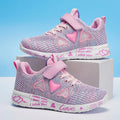 QIFENG girls mesh running shoes by SHOWLU FASHION STORE, breathable lightweight knit sneakers for casual spring and summer wear.
