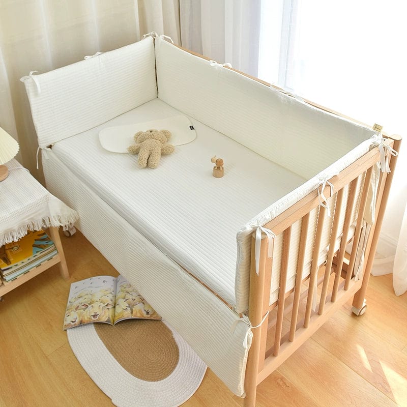 Korean quilted baby crib bumper by SHOWLU FASHION STORE, removable cotton bed fence with patchwork design for newborns.