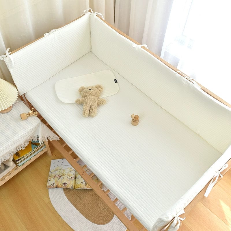 Korean quilted baby crib bumper by SHOWLU FASHION STORE, removable cotton bed fence with patchwork design for newborns.