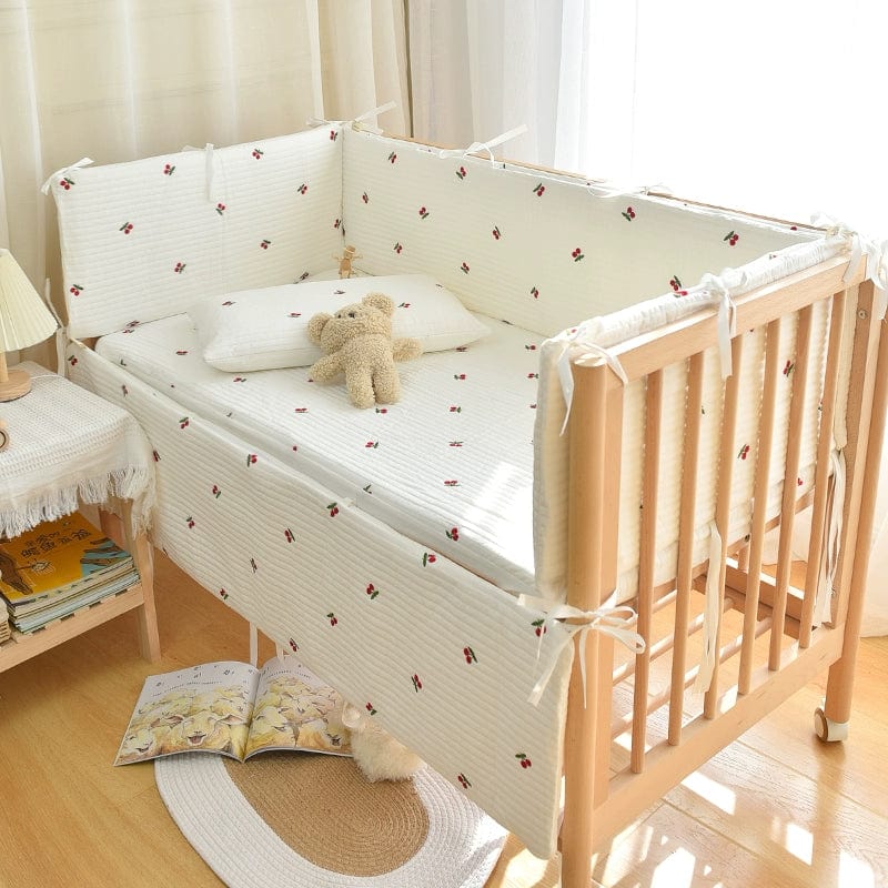 Korean quilted baby crib bumper by SHOWLU FASHION STORE, removable cotton bed fence with patchwork design for newborns.