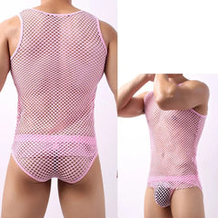 Crop Tops S - XL Casual Men Vest Top Underwear Comfortable Sleeveless Mesh Fishnet Singlet for Men's Casual Wear - SHOWLU FASHION STORE