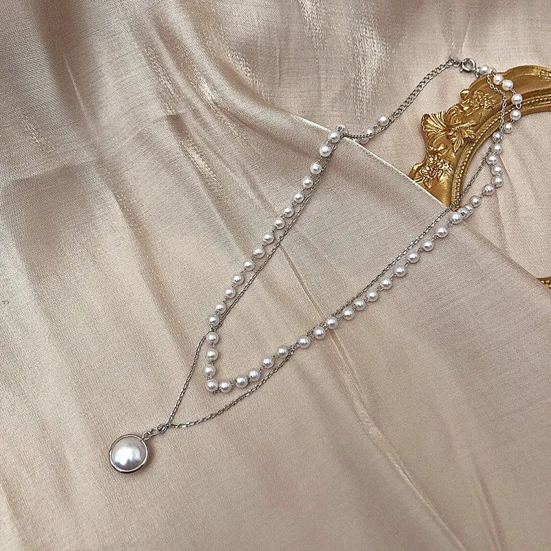 Showlu crystal zircon layered heart and star pendant necklace for women with rhinestone accents and vintage charm.
