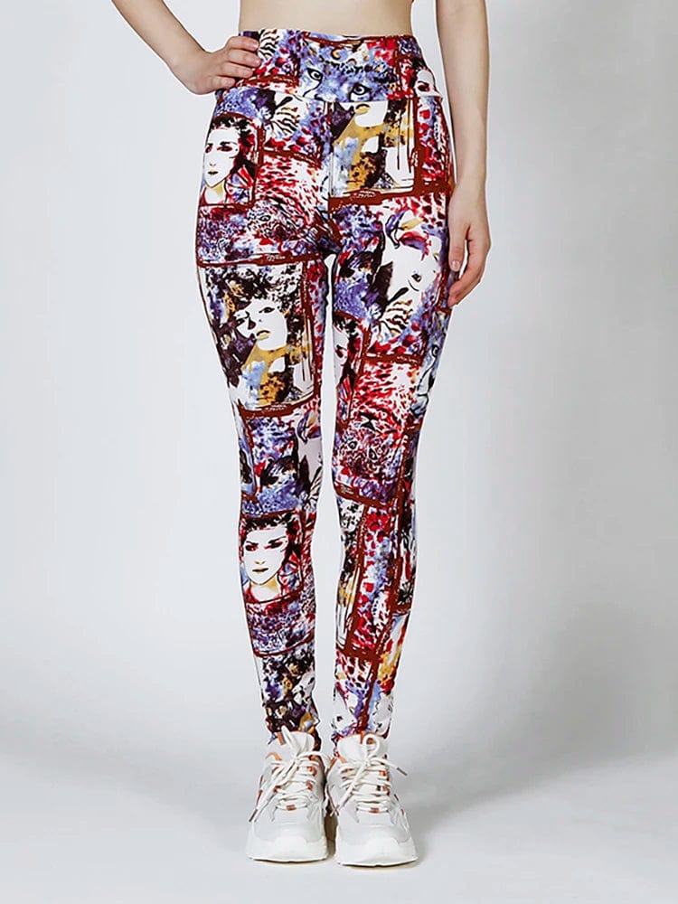 Cuhakci women's high waist leopard print leggings with elastic waistband, sporty and stylish for workout and casual wear.