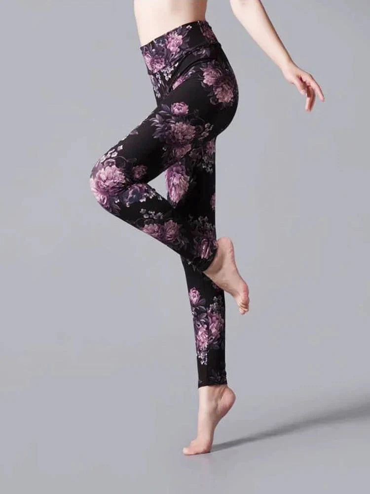 Showlu Fashion Women's high waist leopard print leggings, elastic sport pants for workout and casual wear.