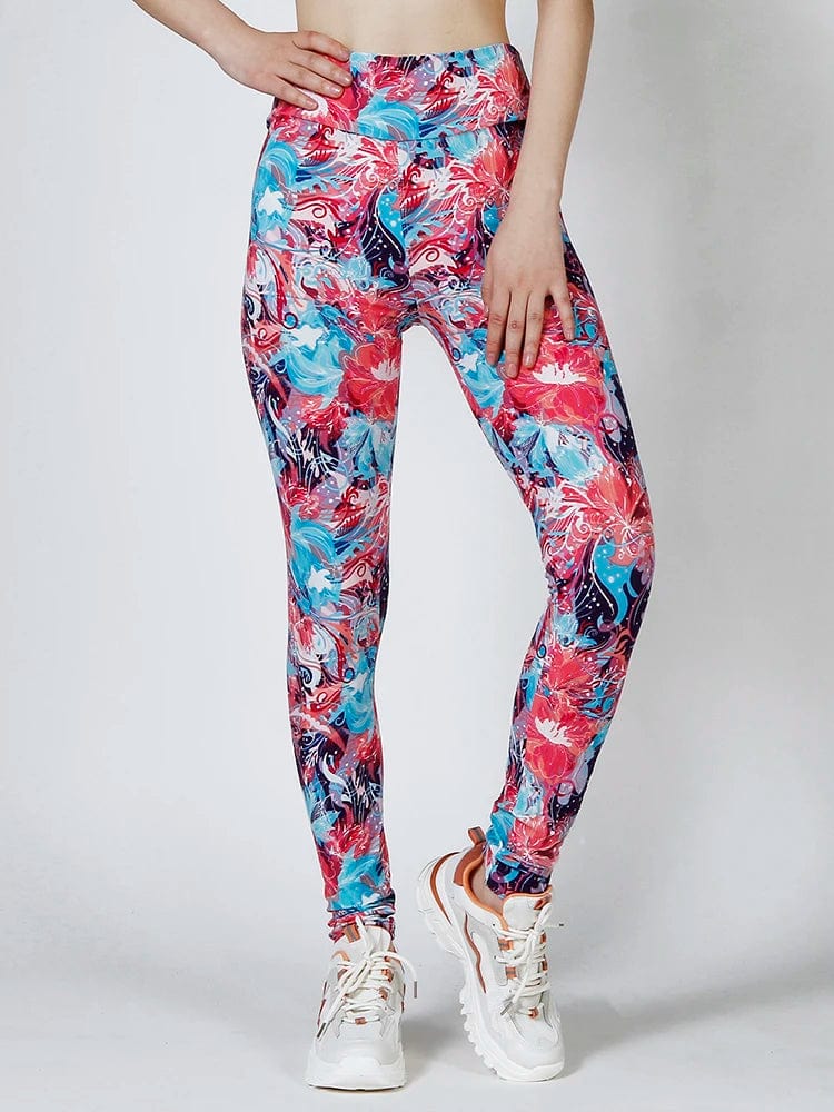 Cuhakci women's high waist leopard print leggings with elastic waistband, suitable for sport, workout, and casual wear.
