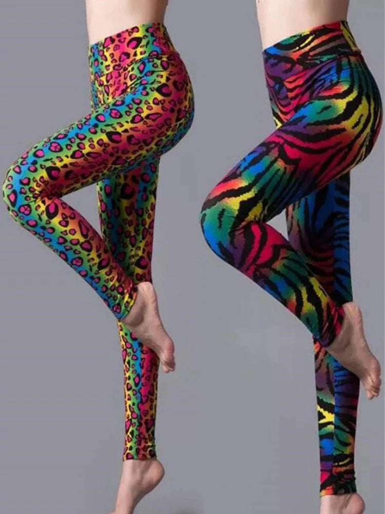 Women's high waist leopard print leggings by CUHAKCI, elastic sport pants with a fitted, stylish design for fitness and casual wear.