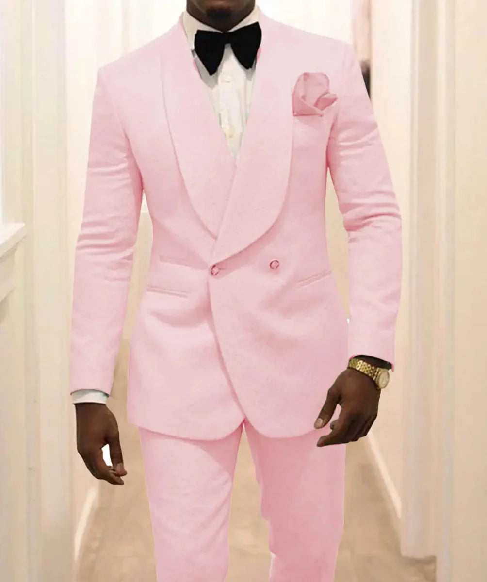 Men's white patterned wedding tuxedo by SHOWLU FASHION STORE, 2-piece suit with shawl lapel, featuring jacket and pants for groomsmen