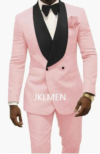 White patterned groom tuxedo with shawl lapel, skinny fit wedding suit, 2-piece set featuring jacket and pants for men.