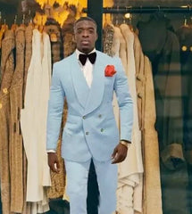 Custom Pour Hommes Made Groomsmen White Pattern Groom Tuxedos Shawl Lapel Suits 2PCS Wedding ( Jacket+Pants )Costume Homme - SHOWLU FASHION STORE