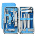LY Stainless Steel Manicure Set with nail clippers, scissors, and pedicure tools for professional nail care and grooming.