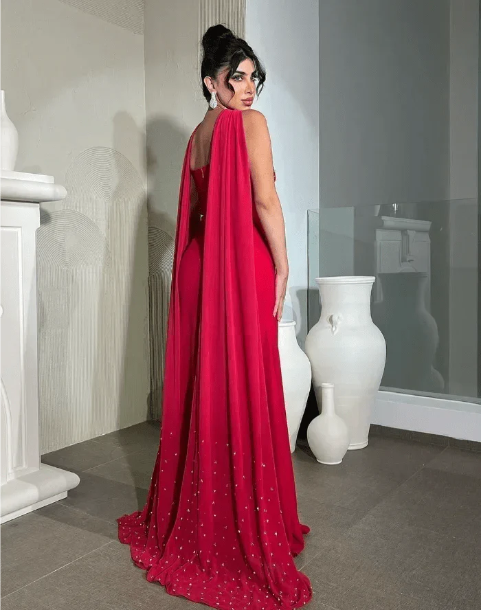 Beaded satin sleeveless A-line evening gown by SHOWLU FASHION STORE, floor-length, elegant for formal events and parties.