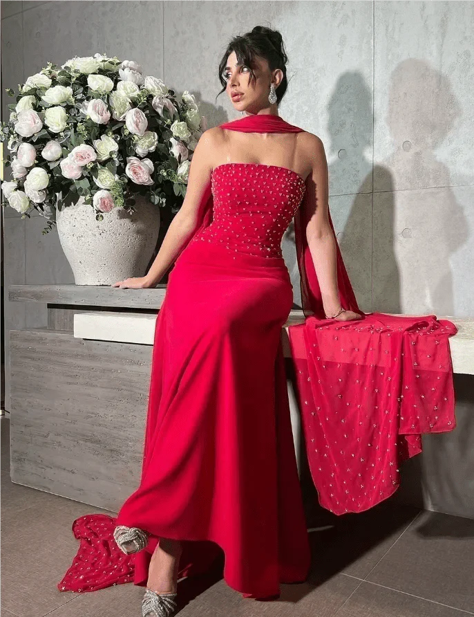 Beaded satin sleeveless A-line evening gown by Jiayigong, floor-length and elegant for formal occasions.
