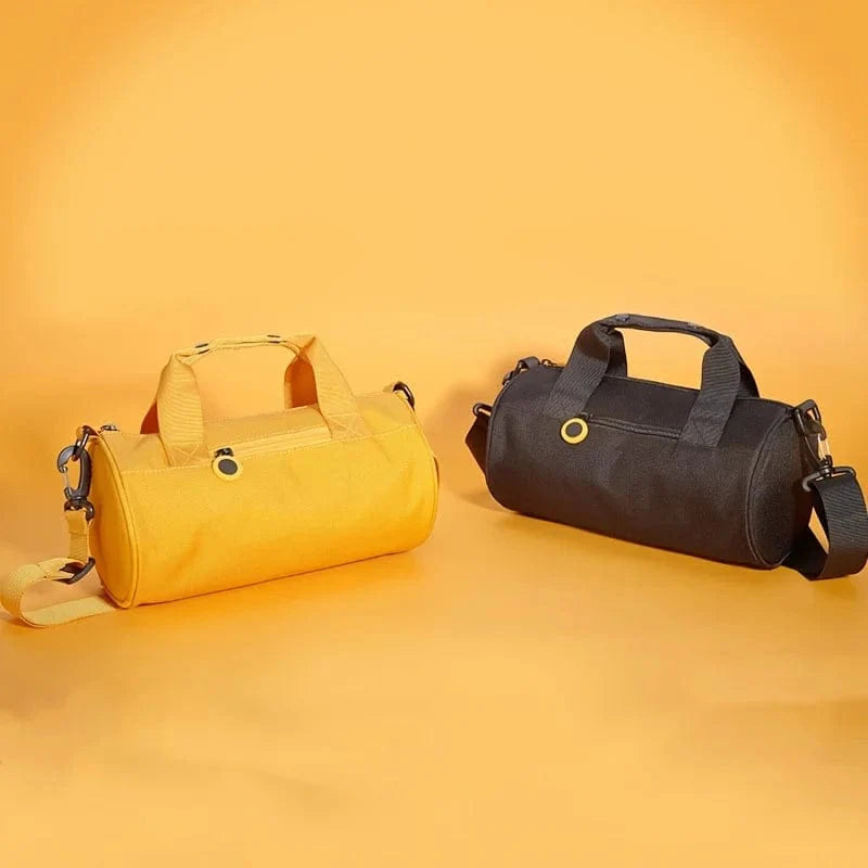 Showlu Oxford Cloth Cylinder Shoulder Bag with adjustable strap, ideal for travel, fitness, yoga, and swimming activities.