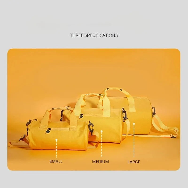 Showlu Oxford cloth cylinder shoulder bag for travel and fitness, featuring a unisex design with a spacious, casual style.