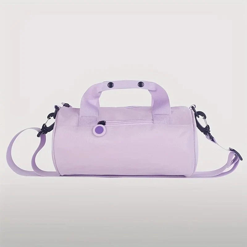 Showlu Oxford cloth cylinder shoulder bag for travel and fitness, featuring a unisex design suitable for dance, yoga, swimming, and gym use.