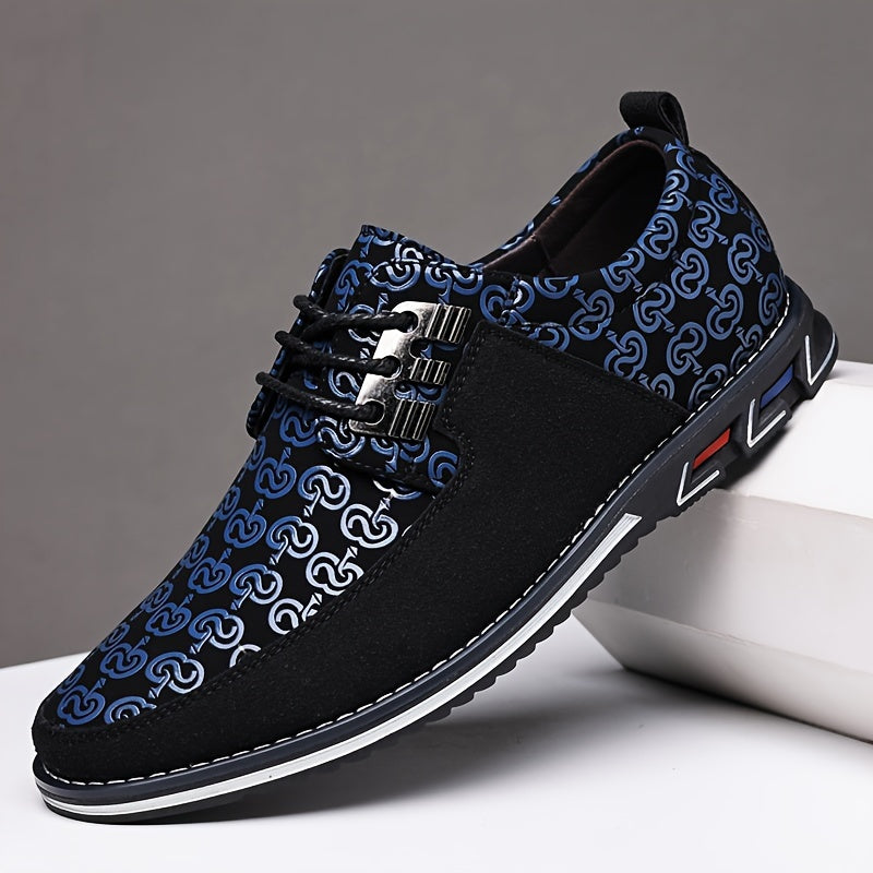 SHOWLU men's lace-up dress shoes with non-slip soles and round toes, casual stylish footwear for formal or everyday wear.