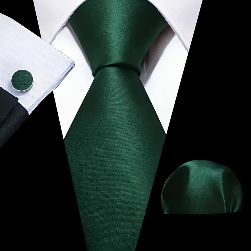 Set of three men's solid color ties in black, red, and blue by SHOWLU FASHION STORE, displayed neatly on a white background.