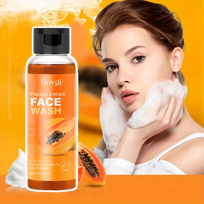 Hoygi Papaya Face Wash by SHOWLU FASHION STORE, moisturizing lotion for all skin types, showing a bottle with papaya extract.