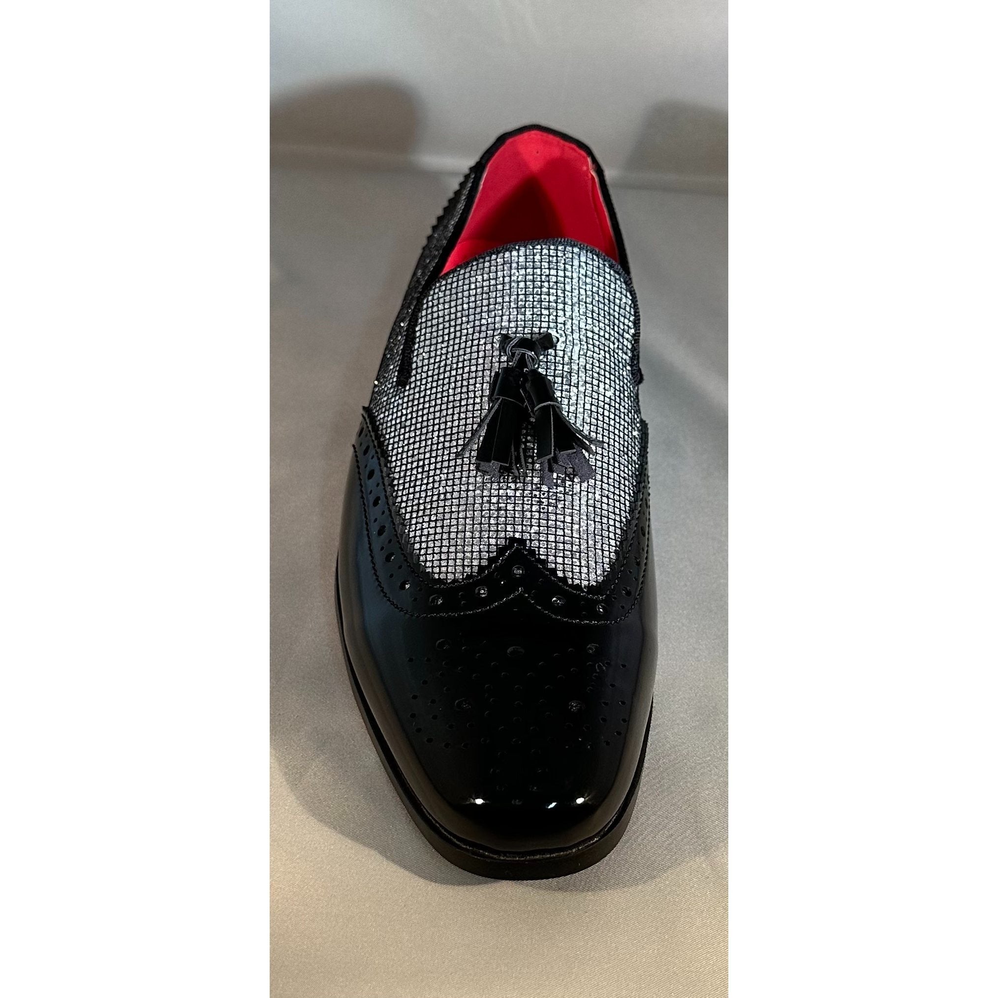 SHOWLU FASHION men's black slip-on formal shoes made of solid PU leather with sleek, polished design for business attire.