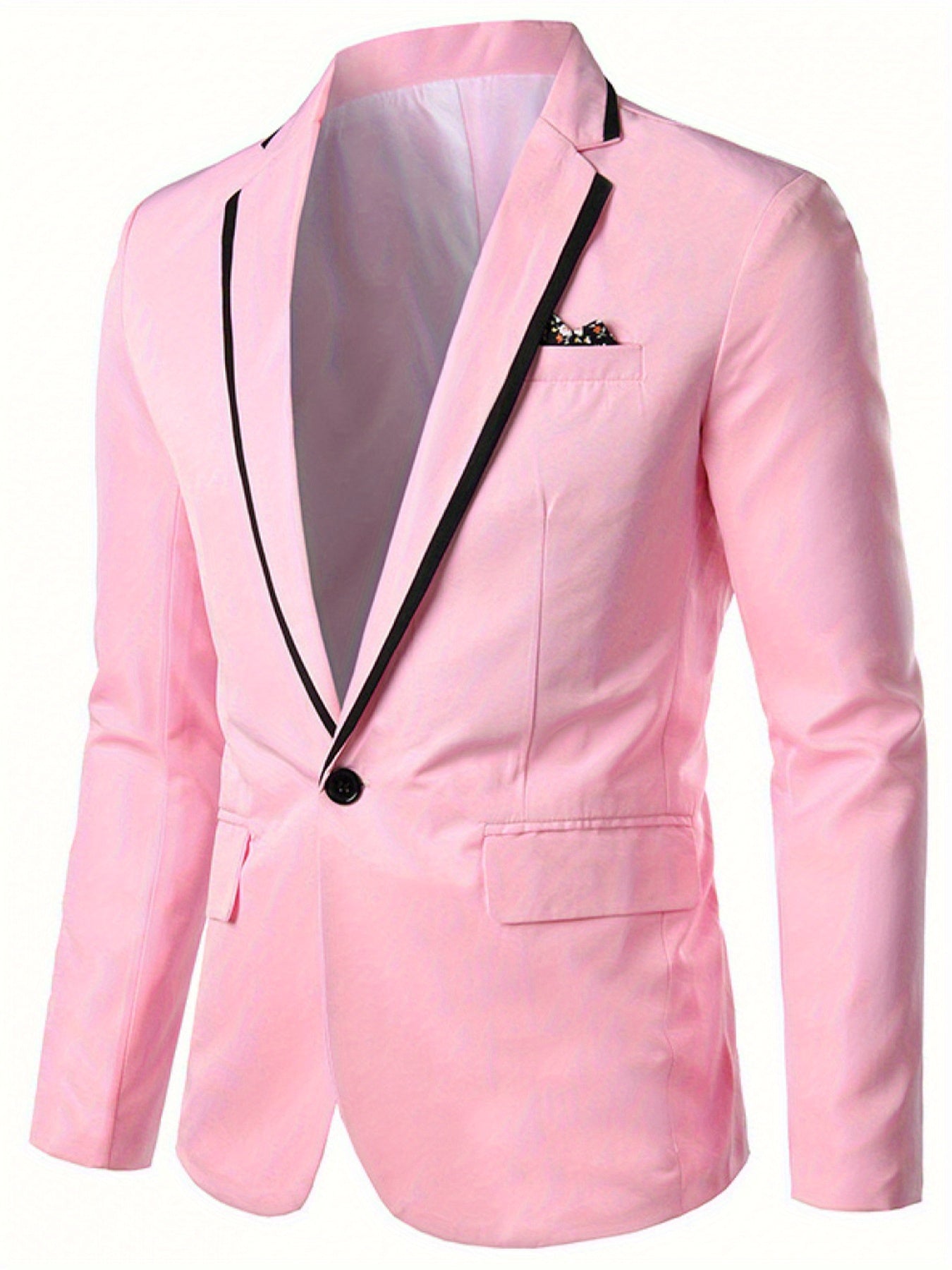 Men's solid color casual lapel jacket by SHOWLU FASHION STORE, polyester outerwear with a tailored fit and stylish design.